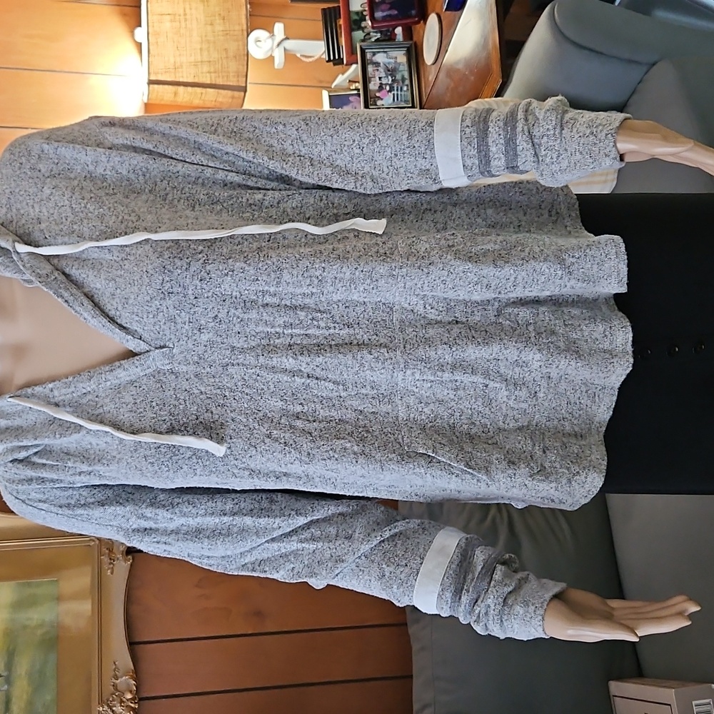 Market & Spruce (Stitch Fix) Striped Sleeve Knit Hoodie Womens Medium